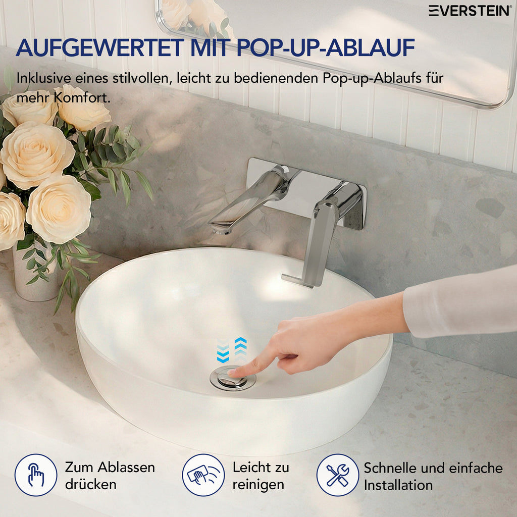 EVERSTEIN Unterputz-Waschtischarmatur, Wasserhahn Bad mit Pop-up (SFS-1284)
