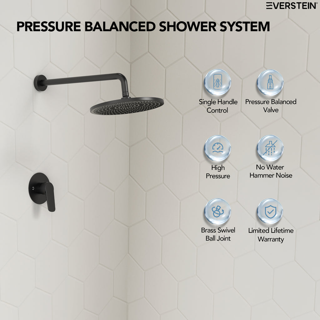 EVERSTEIN Concealed Shower System with Rain Shower
