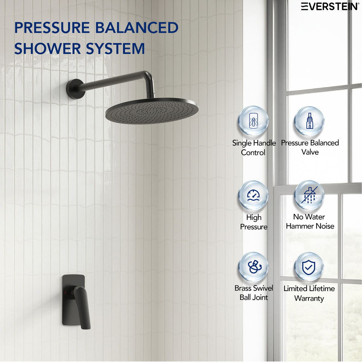 EVERSTEIN Concealed Shower System with Rain Shower