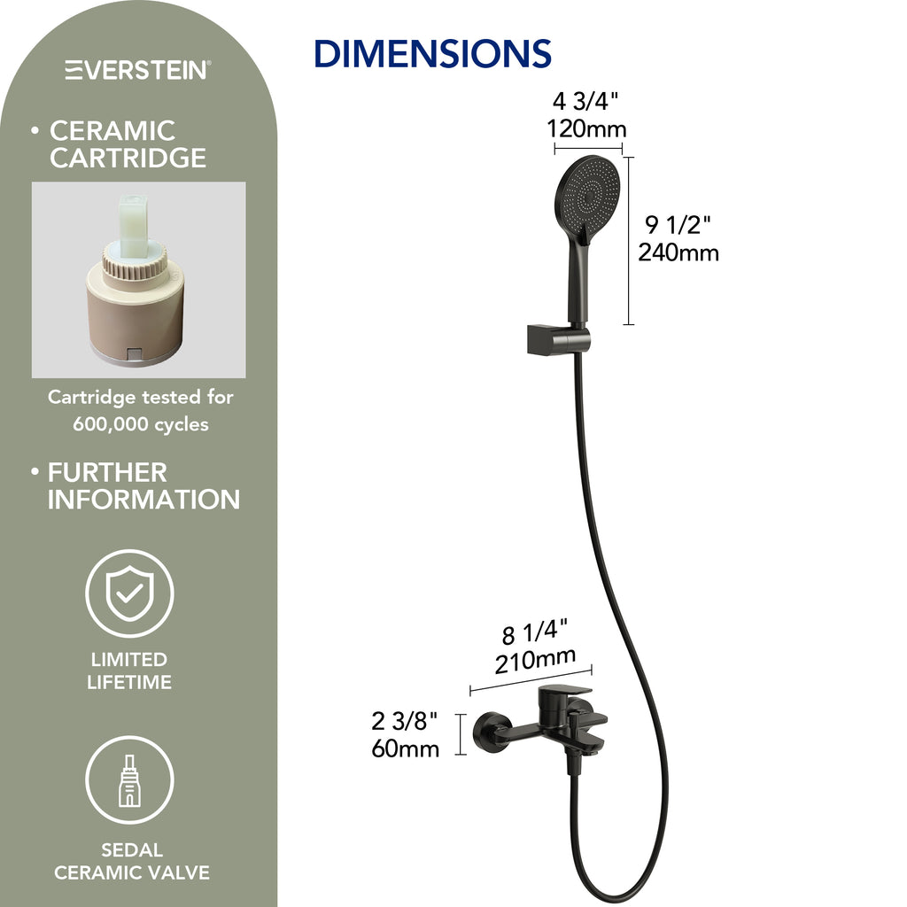 EVERSTEIN Bathtub Faucet with Hand Shower
