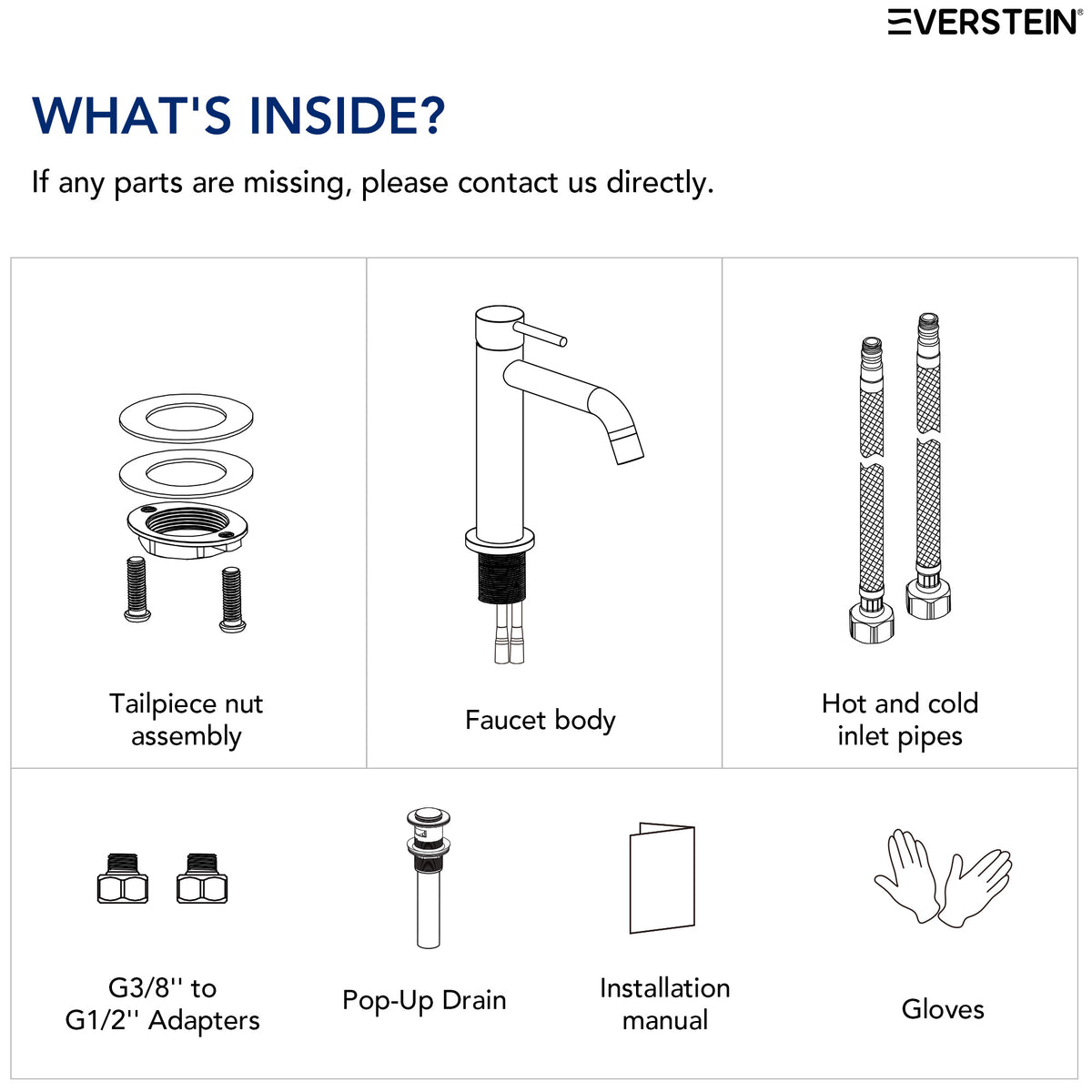EVERSTEIN Modern Bathroom Basin Tap