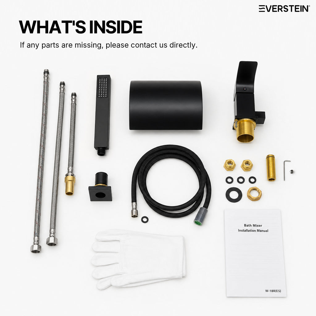 EVERSTEIN Waterfall Bathtub Tap with Hand Shower