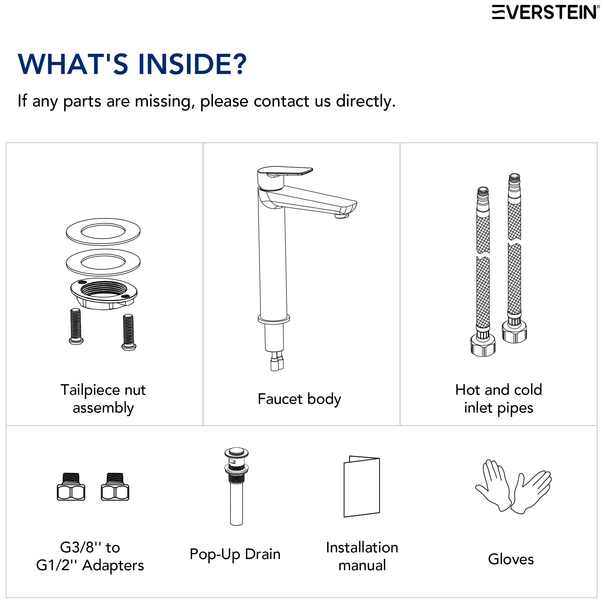 EVERSTEIN Single-Handle Bathroom Vessel Sink Faucet