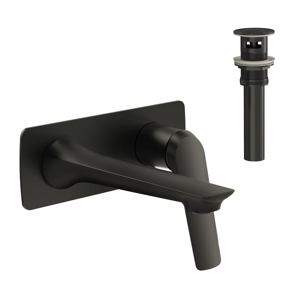 EVERSTEIN Wall Mounted Bathroom Sink Faucet with Single Handle
