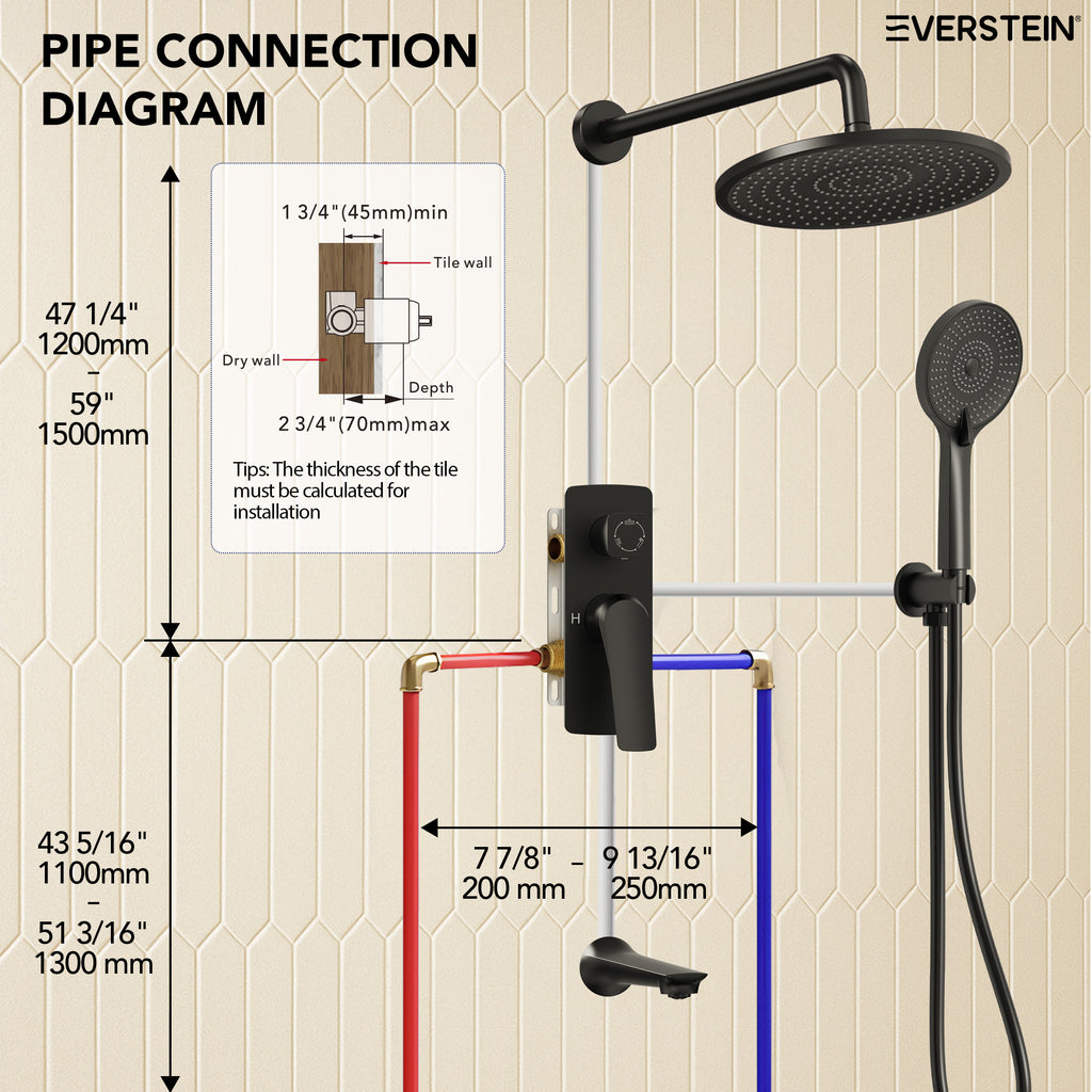 EVERSTEIN Concealed 3-Function Shower System