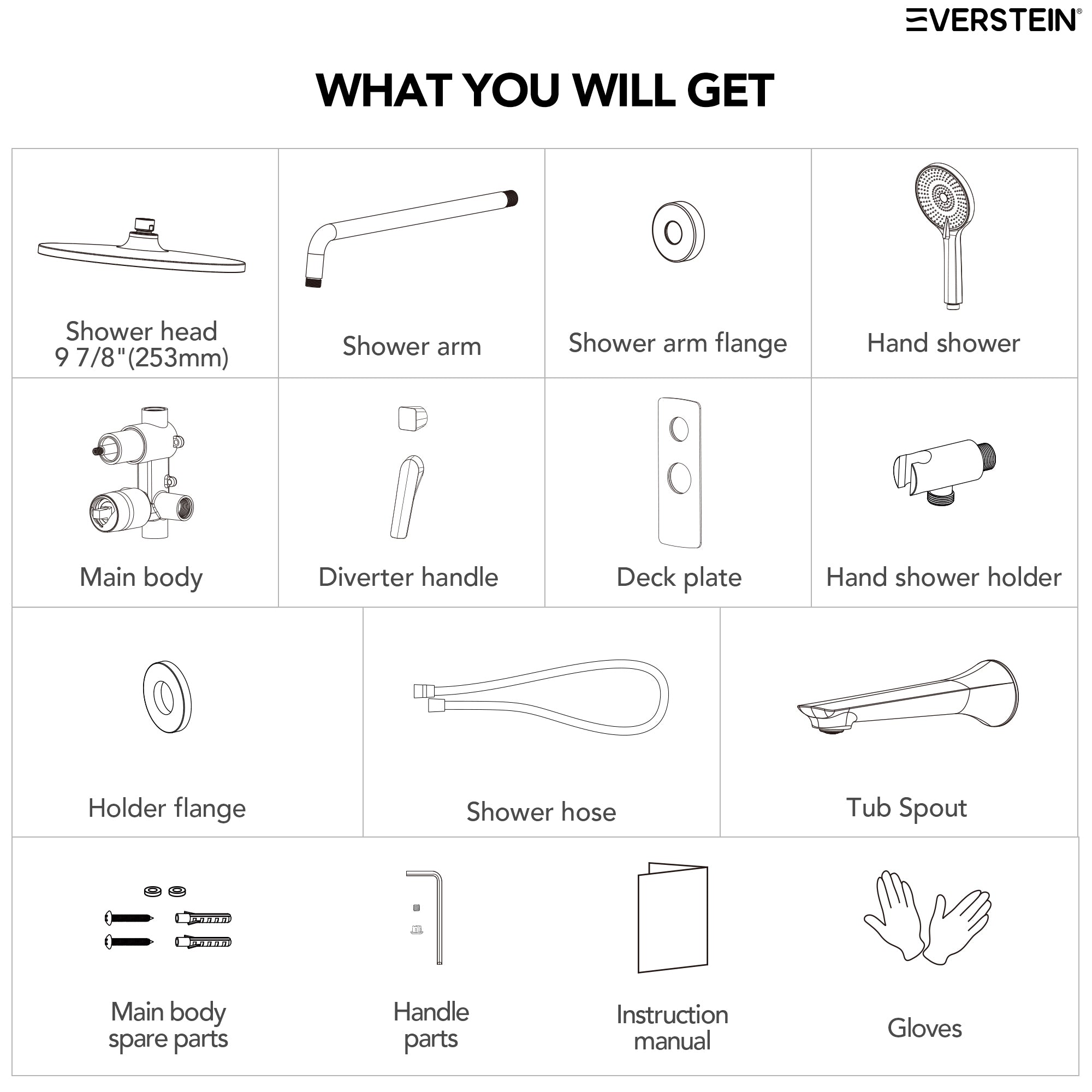 EVERSTEIN Concealed 3-Function Shower System