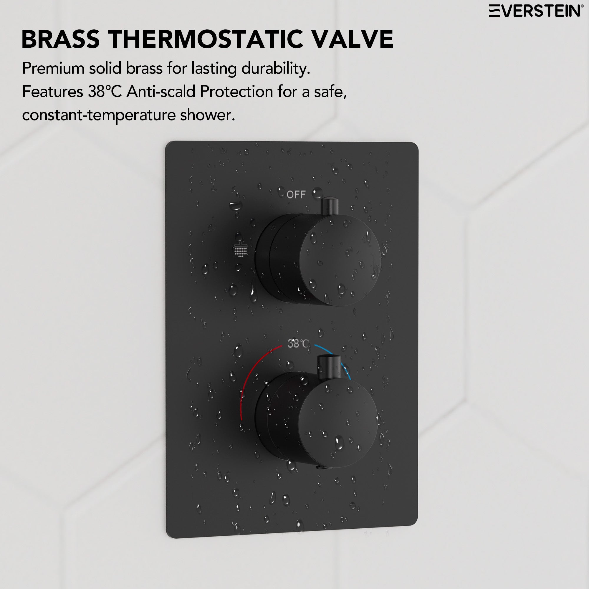 EVERSTEIN Thermostatic Shower System with Handheld
