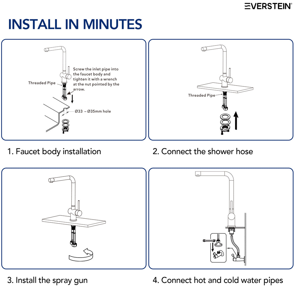 EVERSTEIN Single Handle Kitchen Faucet