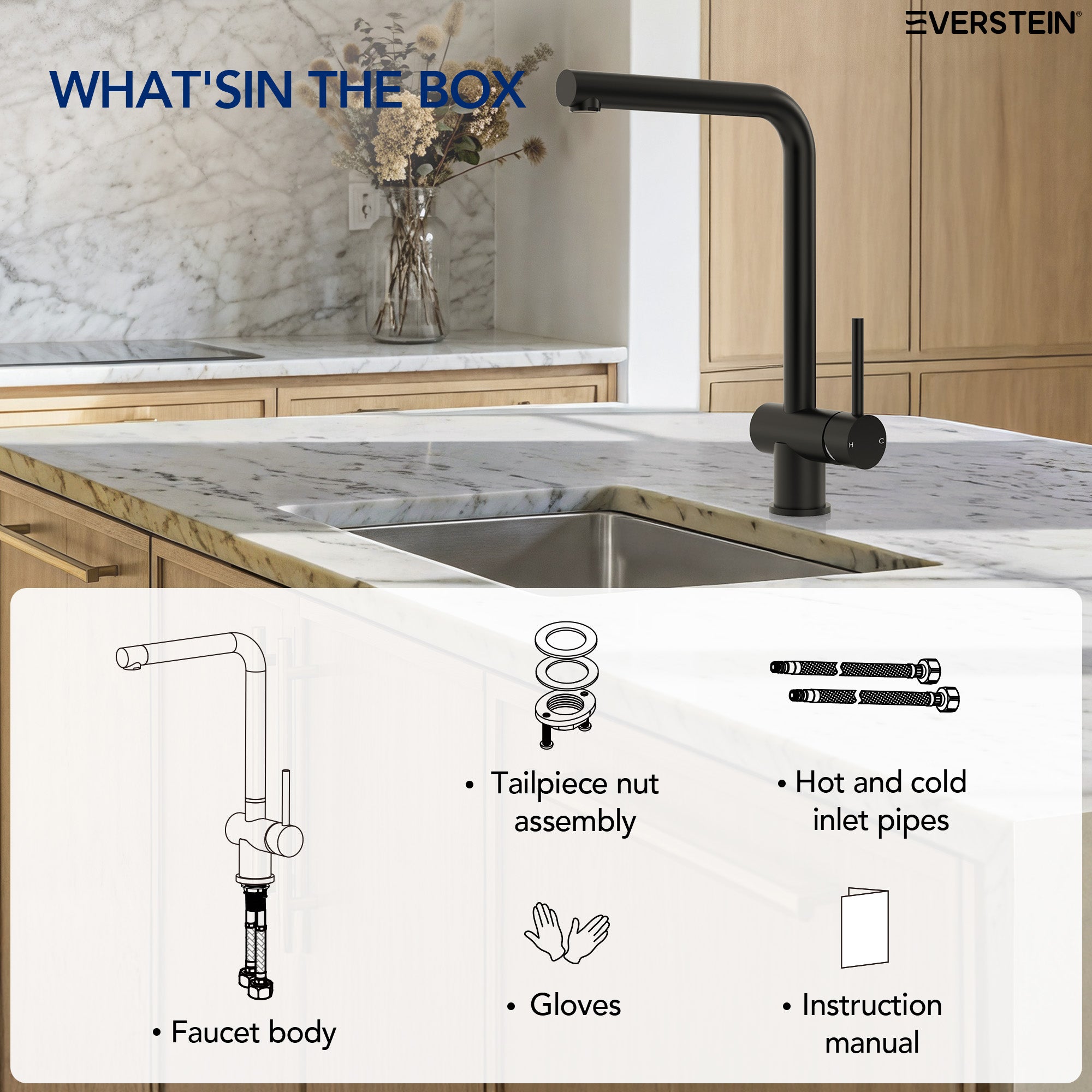 EVERSTEIN Single Handle Kitchen Faucet