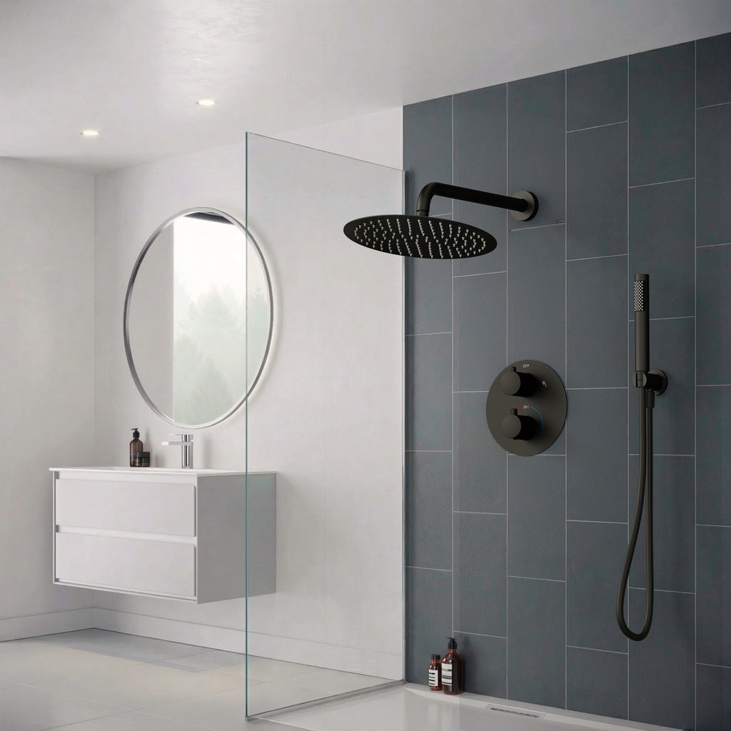 EVERSTEIN Round Thermostatic Shower System with Handheld