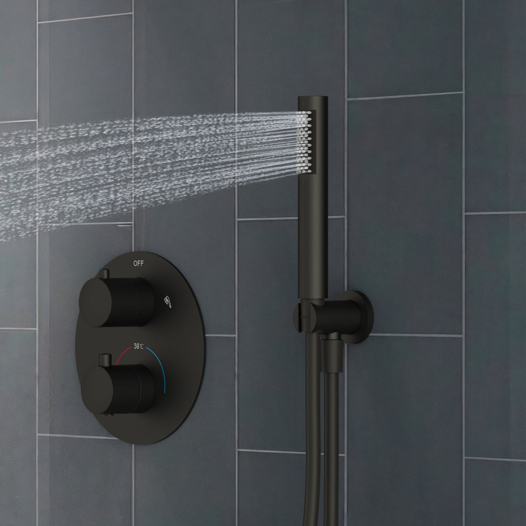 EVERSTEIN Round Thermostatic Shower System with Handheld