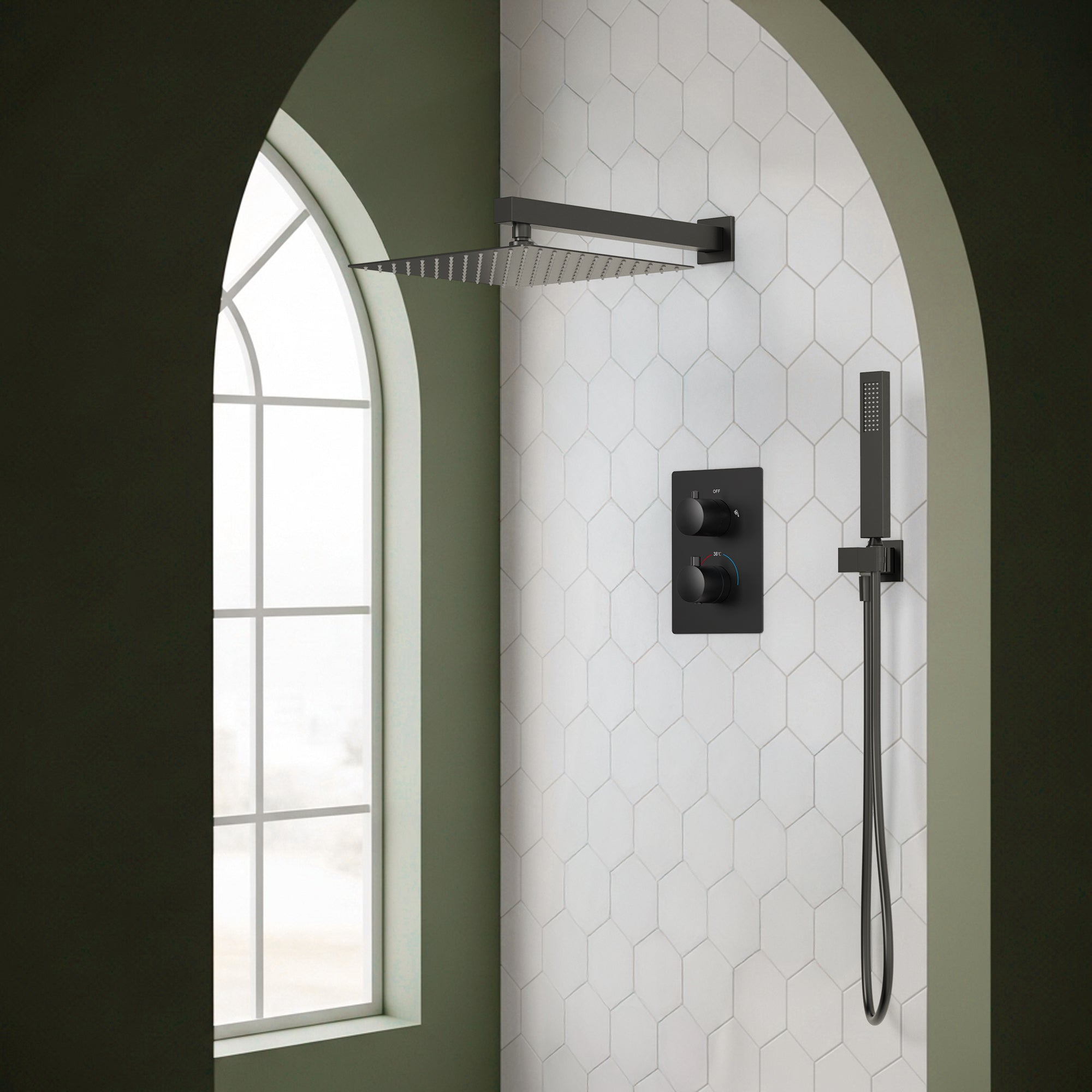EVERSTEIN Thermostatic Shower System with Handheld