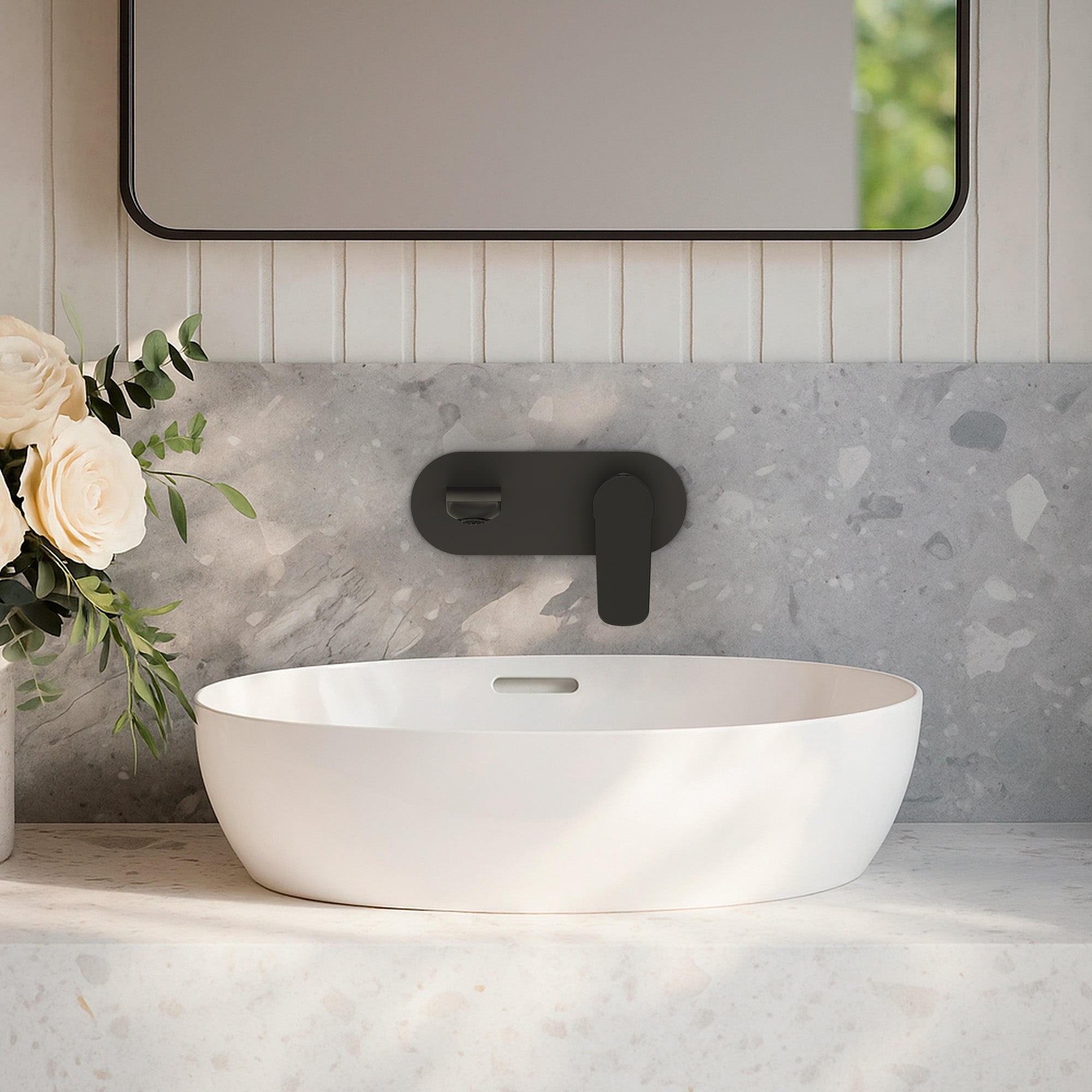 EVERSTEIN Wall Mounted Bathroom Sink Faucet