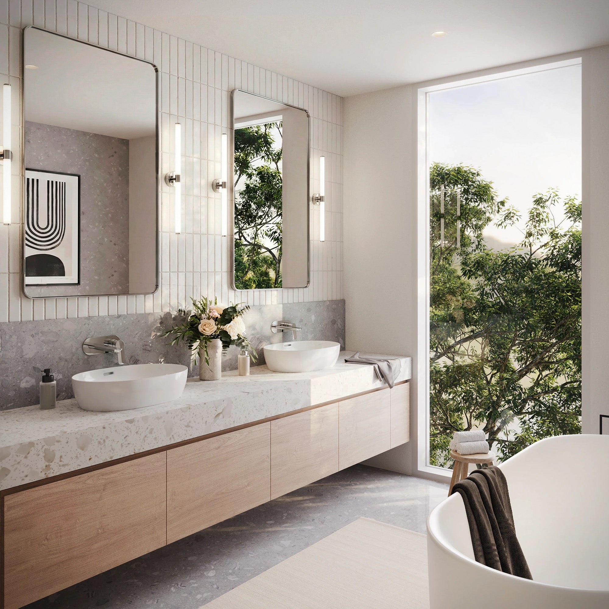 EVERSTEIN Wall Mounted Bathroom Sink Faucet