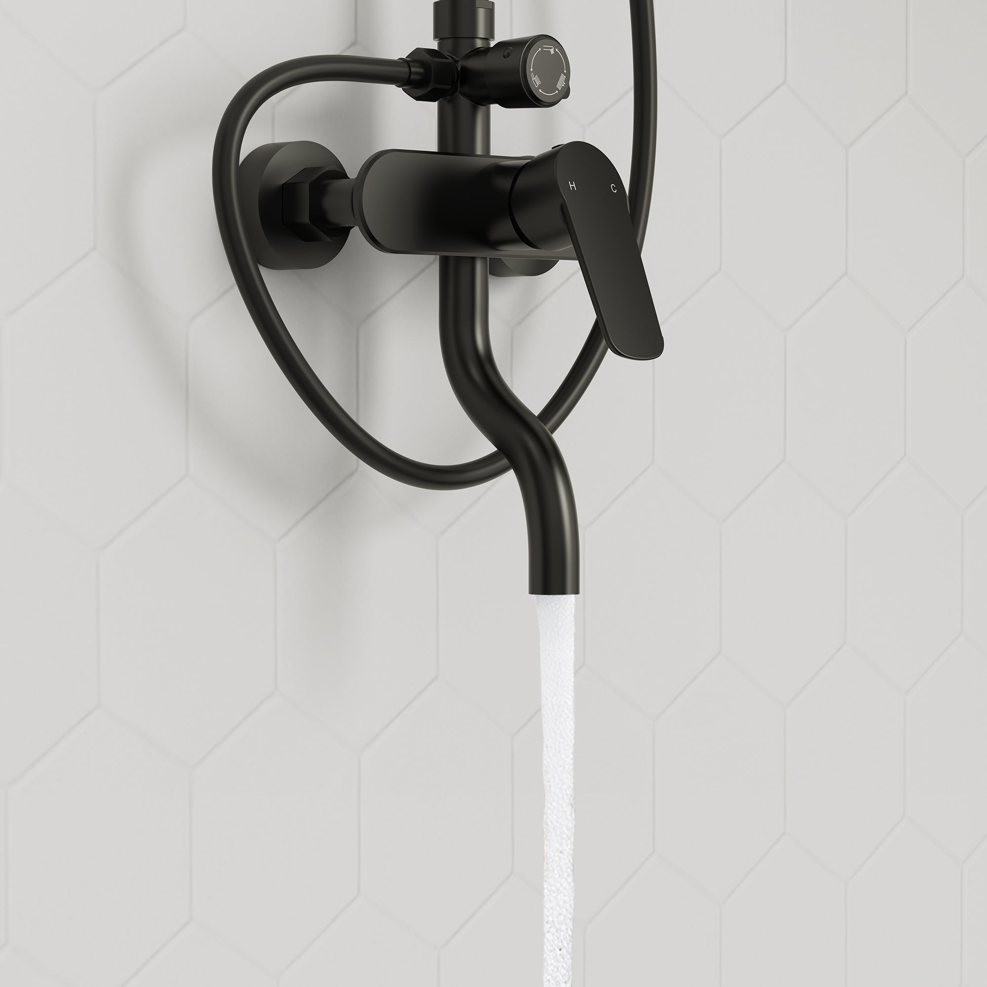 EVERSTEIN Exposed Shower System with Rain Shower