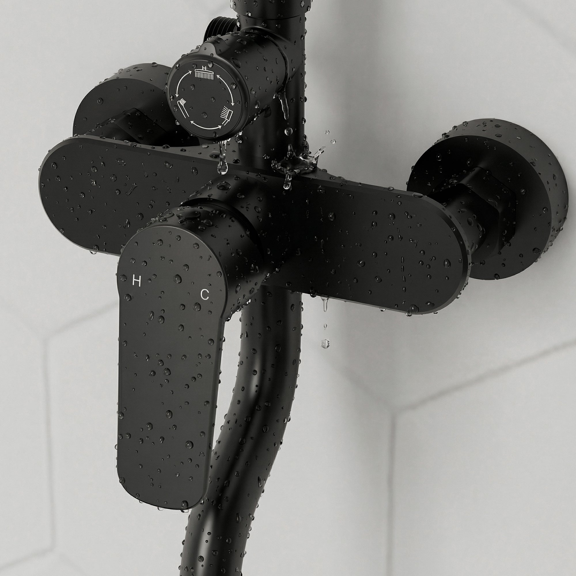 EVERSTEIN Exposed Shower System with Rain Shower
