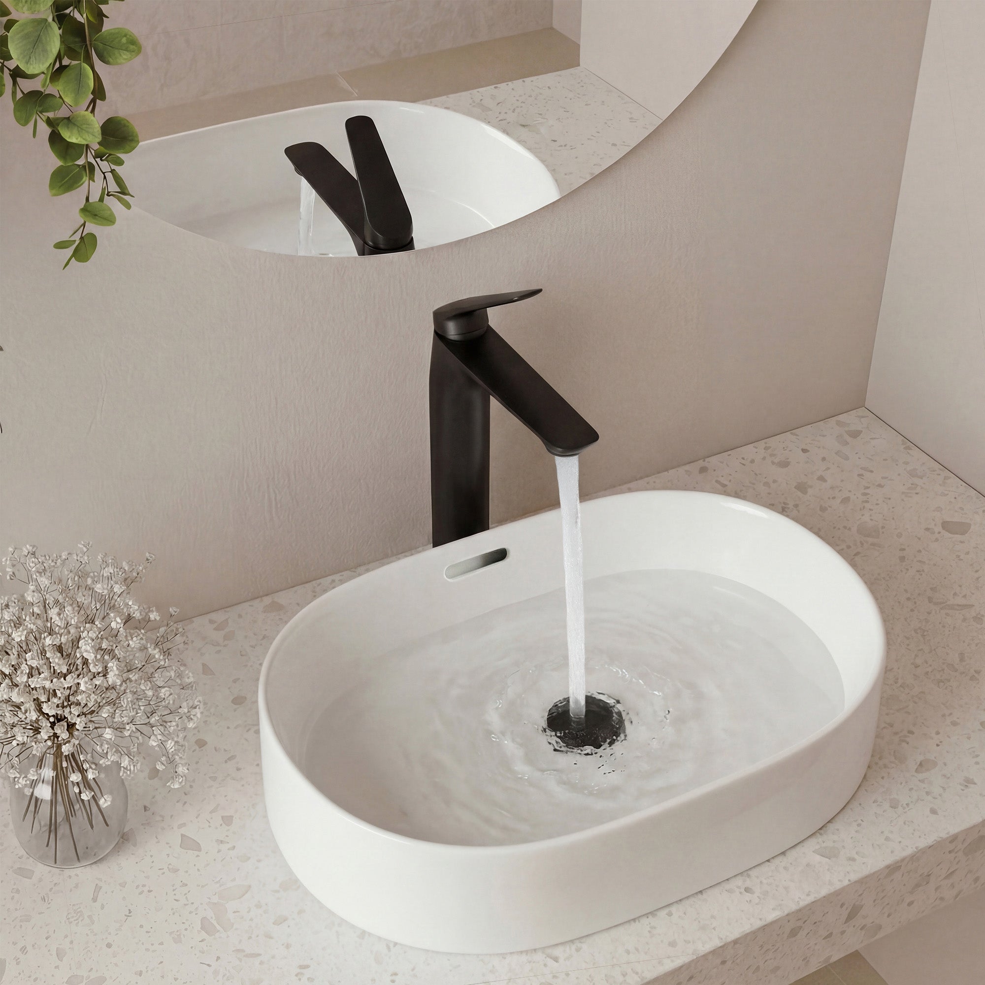 EVERSTEIN Tall Bathroom Faucet for Vessel Basin