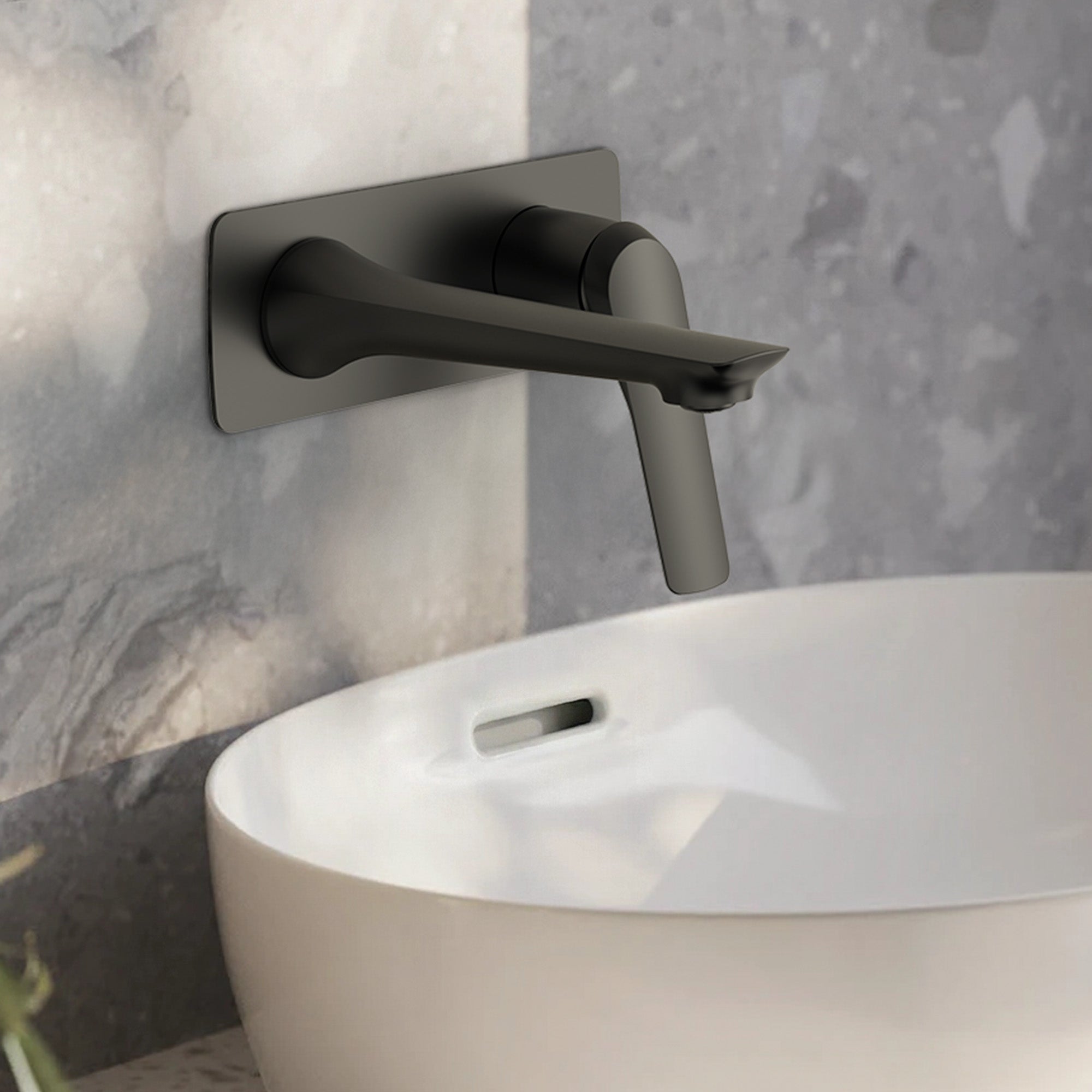 EVERSTEIN Wall Mounted Bathroom Sink Faucet with Single Handle