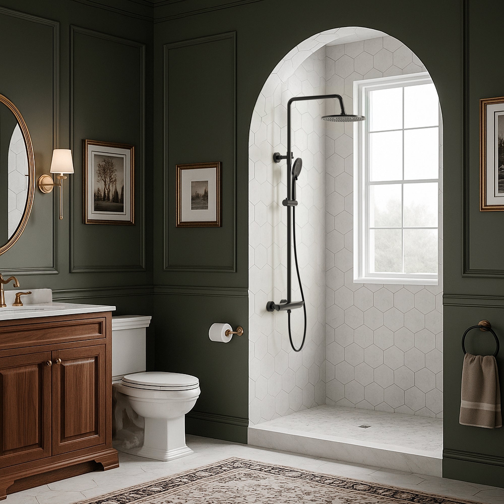 EVERSTEIN Thermostatic Shower System with Rain Shower and Hand Shower
