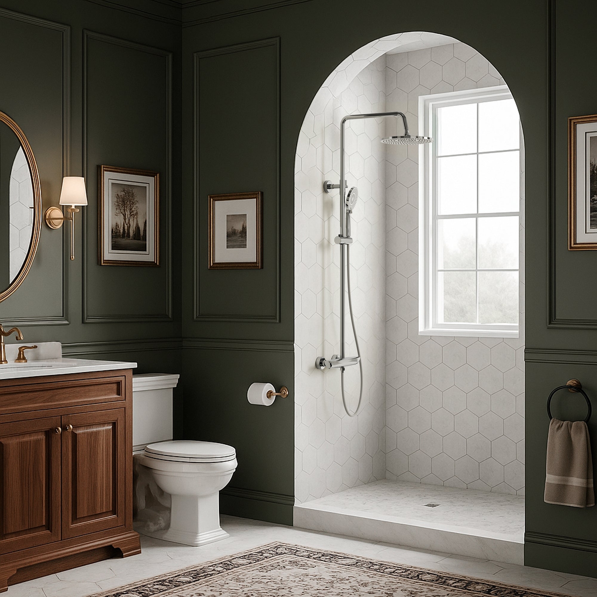 EVERSTEIN Thermostatic Shower System with Rain Shower and Hand Shower