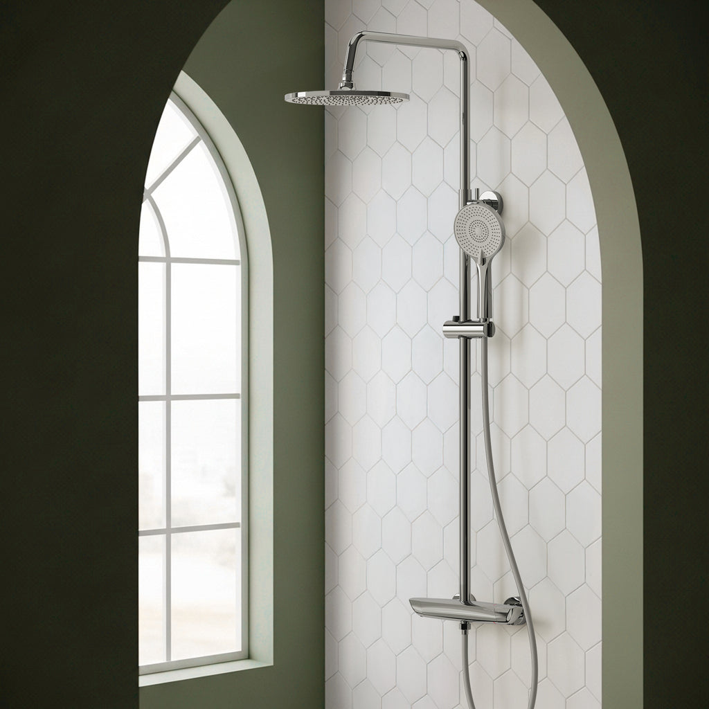 EVERSTEIN Thermostatic Shower System with Rain Shower and Hand Shower