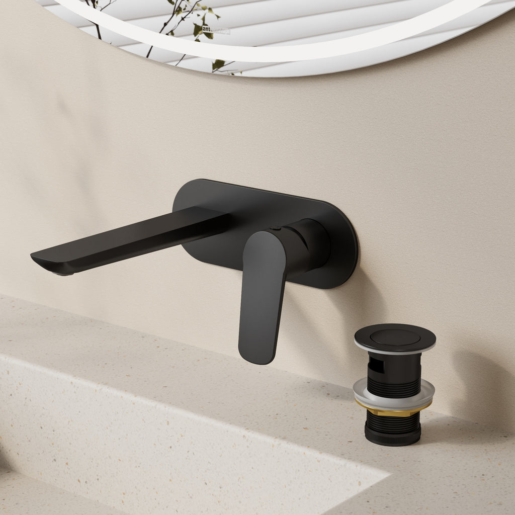 EVERSTEIN Wall Mounted Bathroom Sink Faucet