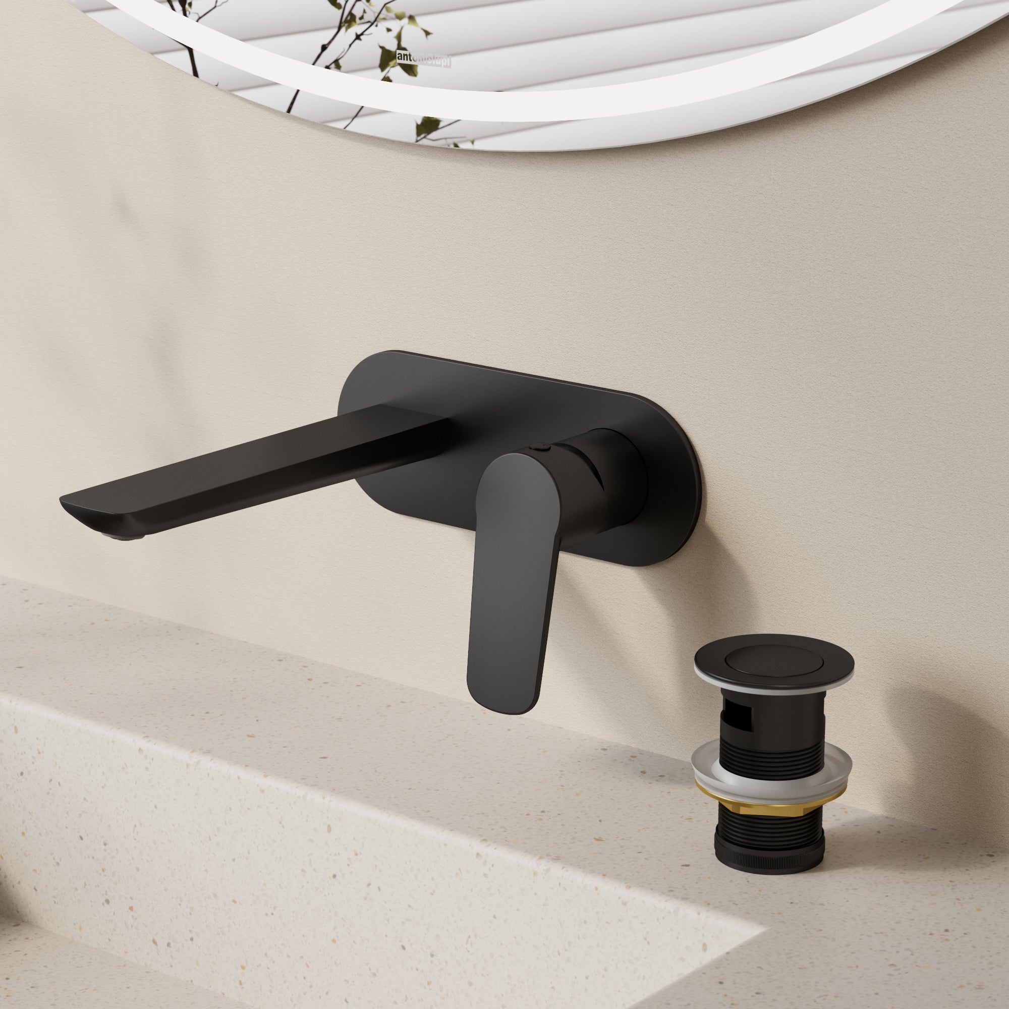 EVERSTEIN Wall Mounted Bathroom Sink Faucet