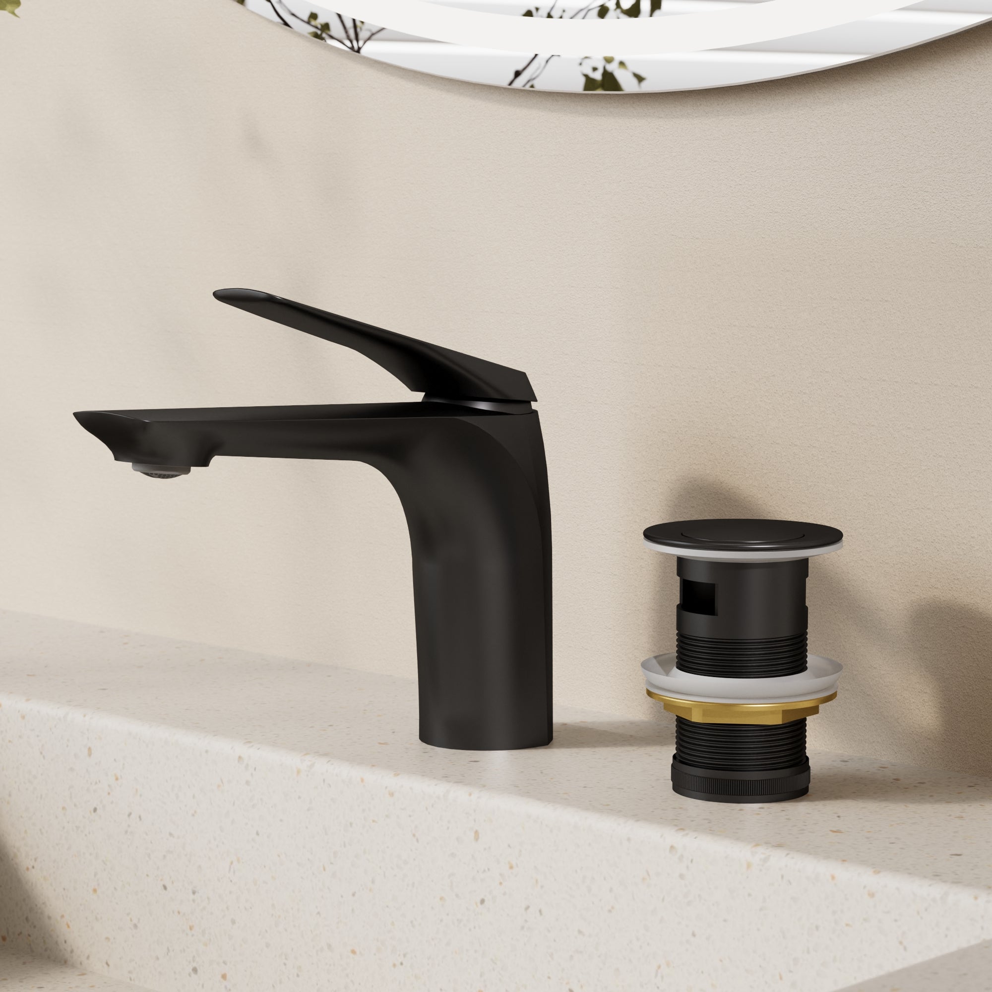 EVERSTEIN Bathroom Sink Faucet with Pop-Up Drain