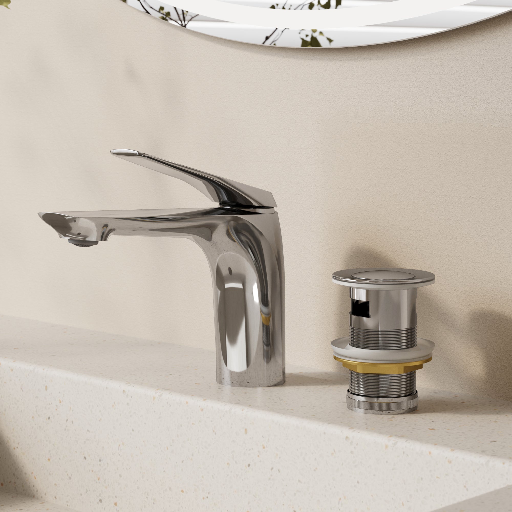 EVERSTEIN Bathroom Sink Faucet with Pop-Up Drain