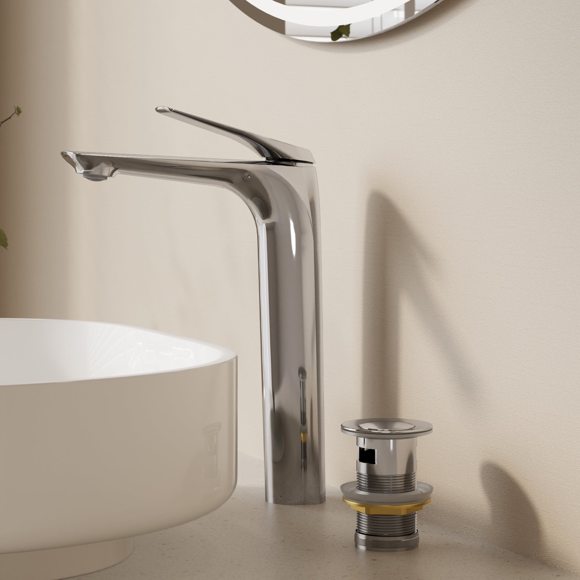 EVERSTEIN Tall Bathroom Faucet for Vessel Basin