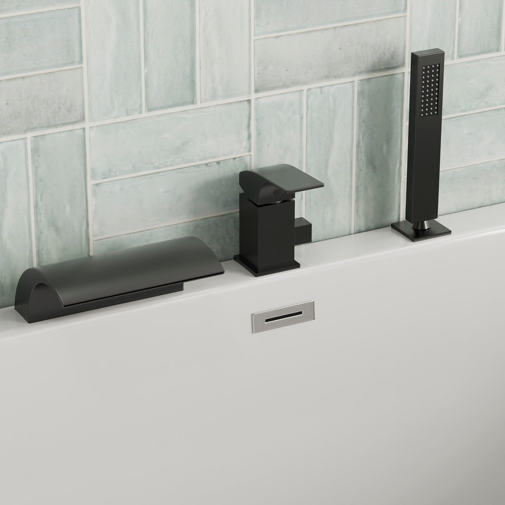 EVERSTEIN Waterfall Bathtub Faucet with Hand Shower