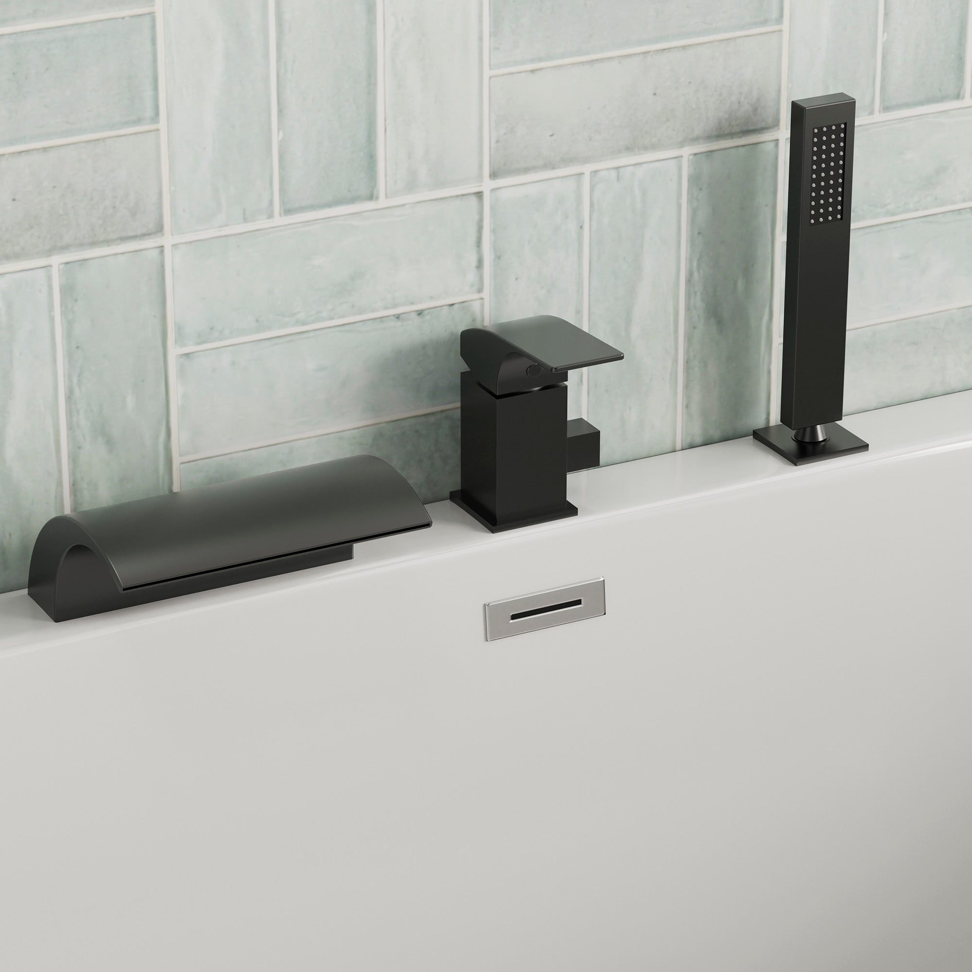 EVERSTEIN Waterfall Bathtub Faucet with Hand Shower
