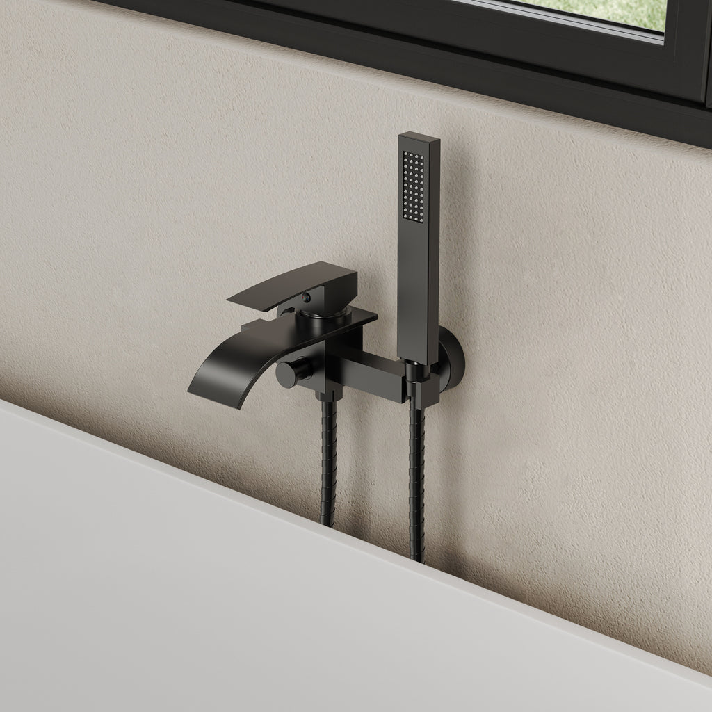 EVERSTEIN Wall Mounted Bathtub Faucet with Hand Shower