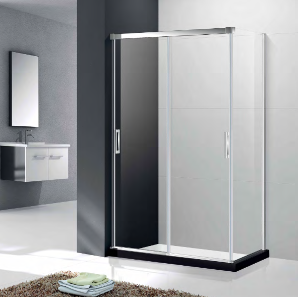 EVERSTEIN Soft Close Bypass Shower Door with Return Panel