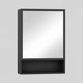 Black Wall-Mounted Bathroom Mirror Cabinet, 3-Tier Space-Saving Storage, Modern Medicine Cabinet for Bath, Vanity and Powder Room