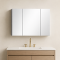 Gray 3-Door Bathroom Mirror Cabinet, Wall-Mounted Medicine Cabinet with Adjustable Shelves for Organized Bath and Vanity Storage