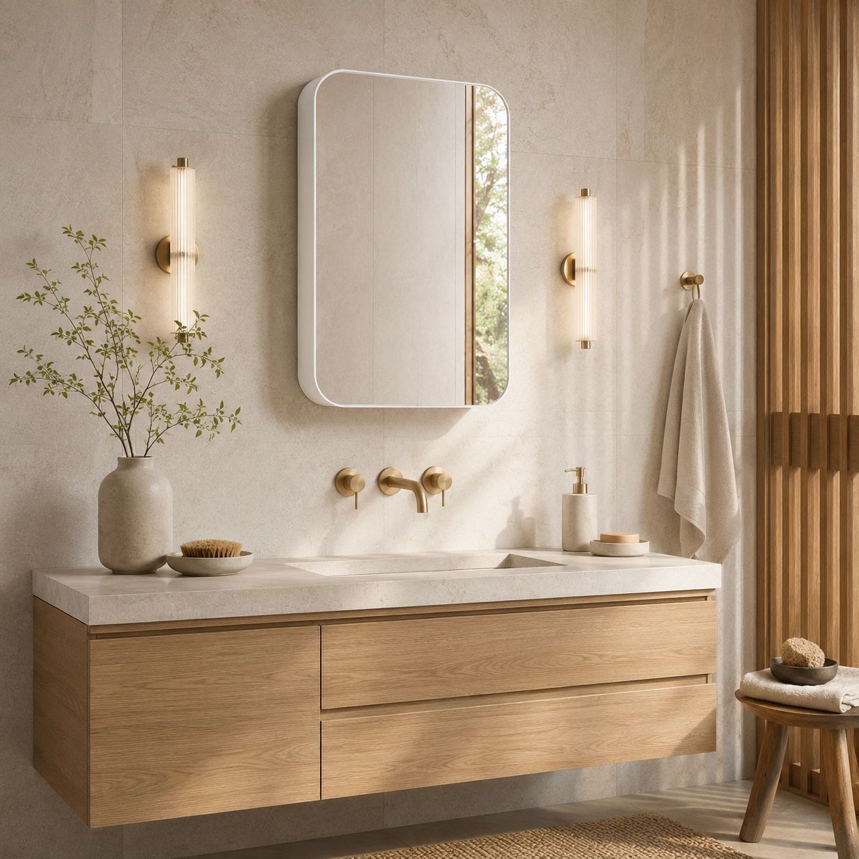 76x51x12 cm White Rectangle Bathroom Mirror Medicine Cabinet, Recessed or Wall-Mounted, Metal Framed Bathroom Storage with Adjustable