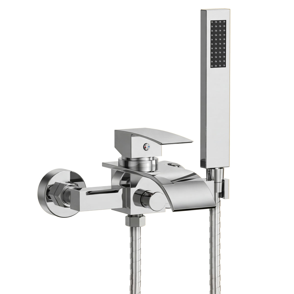 EVERSTEIN Badewannenarmatur Aufputz Wasserfall mit Handbrause
