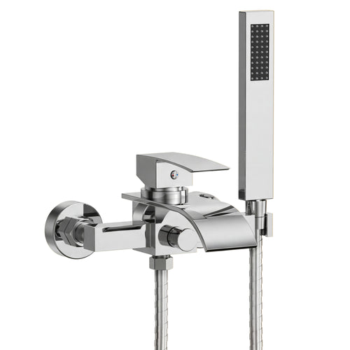 EVERSTEIN Badewannenarmatur Aufputz Wasserfall mit Handbrause