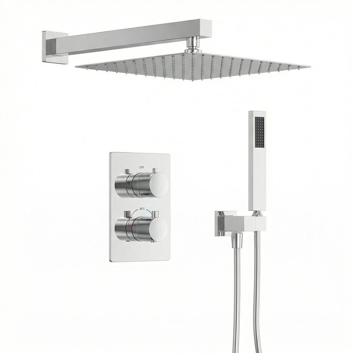 EVERSTEIN Duscharmatur mit Thermostat Regendusche Unterputz