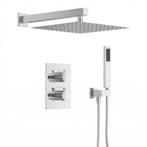 EVERSTEIN Duscharmatur mit Thermostat Regendusche Unterputz
