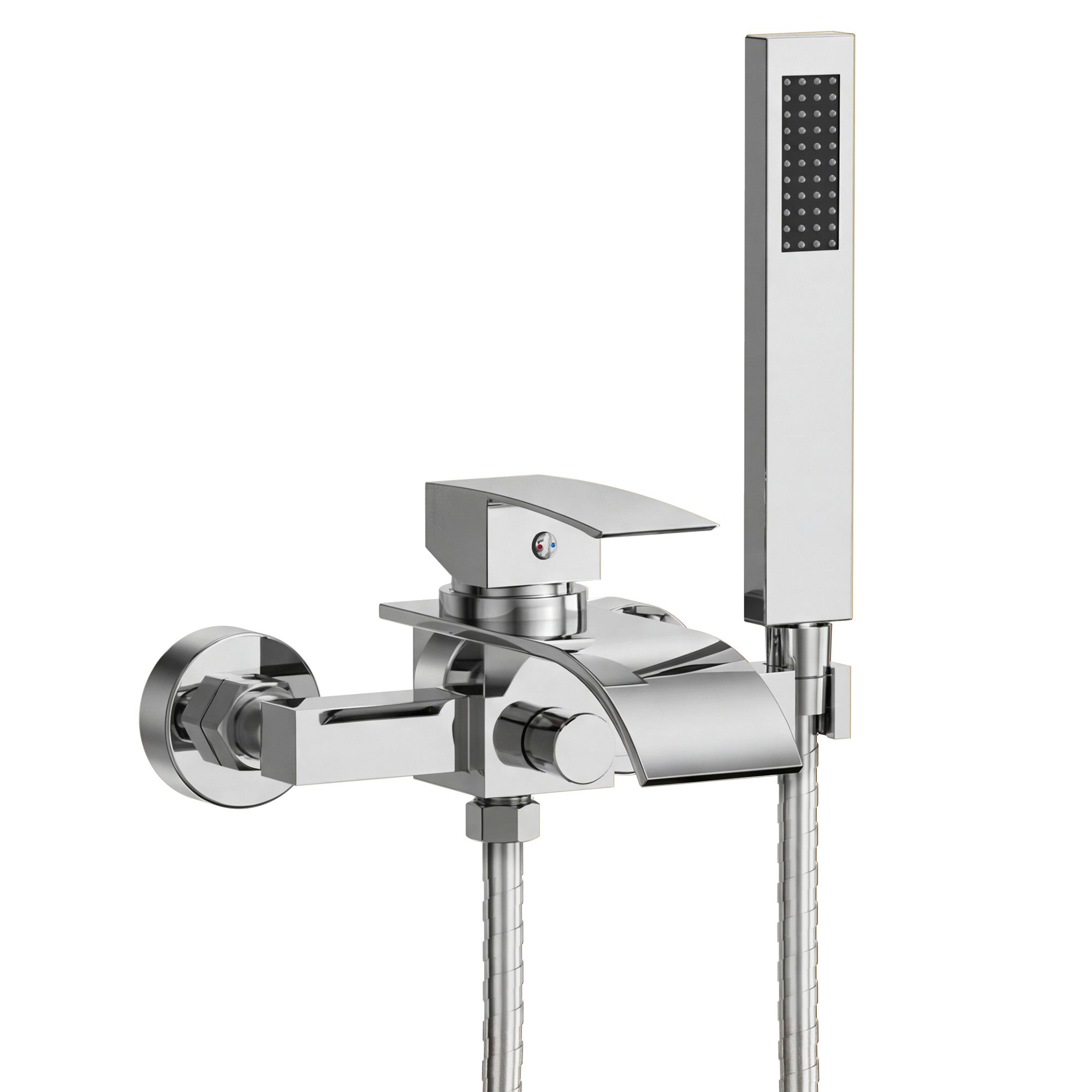 EVERSTEIN Wall Mounted Bathtub Faucet with Hand Shower