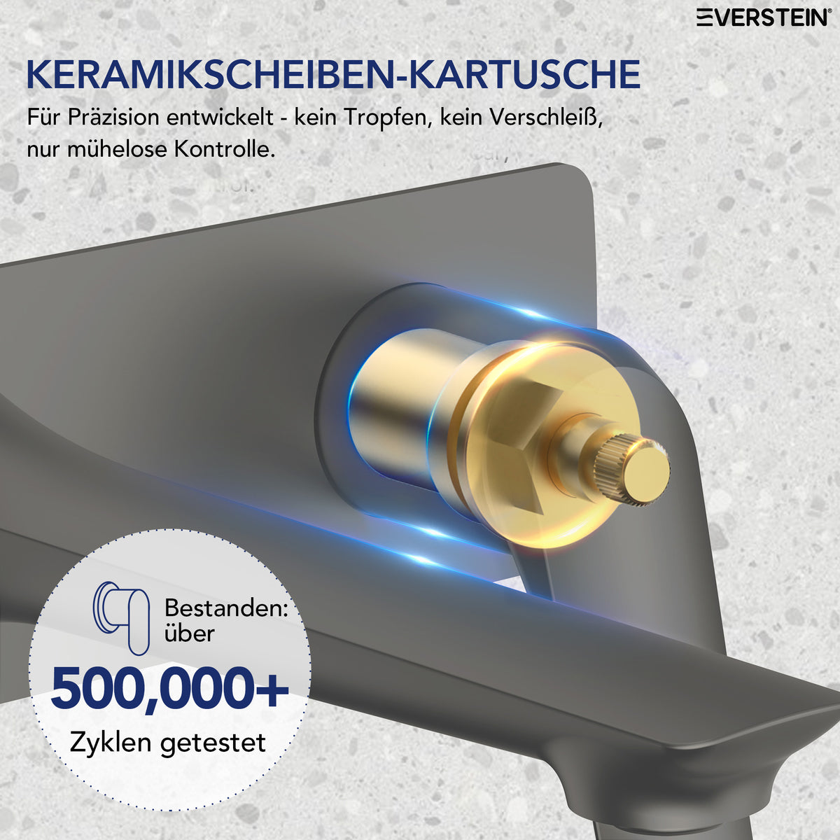 EVERSTEIN Unterputz-Waschtischarmatur, Wasserhahn Bad mit Pop-up (SFS-1284)
