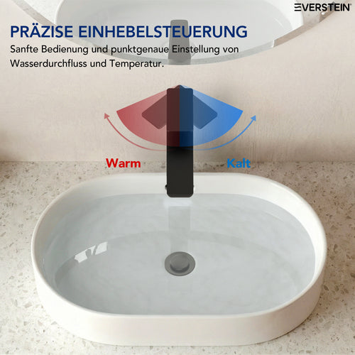 EVERSTEIN Waschtischarmatur Hoch, Wasserhahn Bad, Aufsatz
