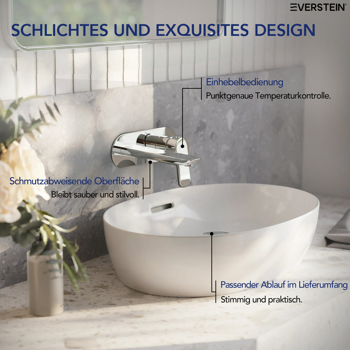 EVERSTEIN Unterputz-Waschtischarmatur, Wasserhahn Bad mit Pop-up (SFS-1276)