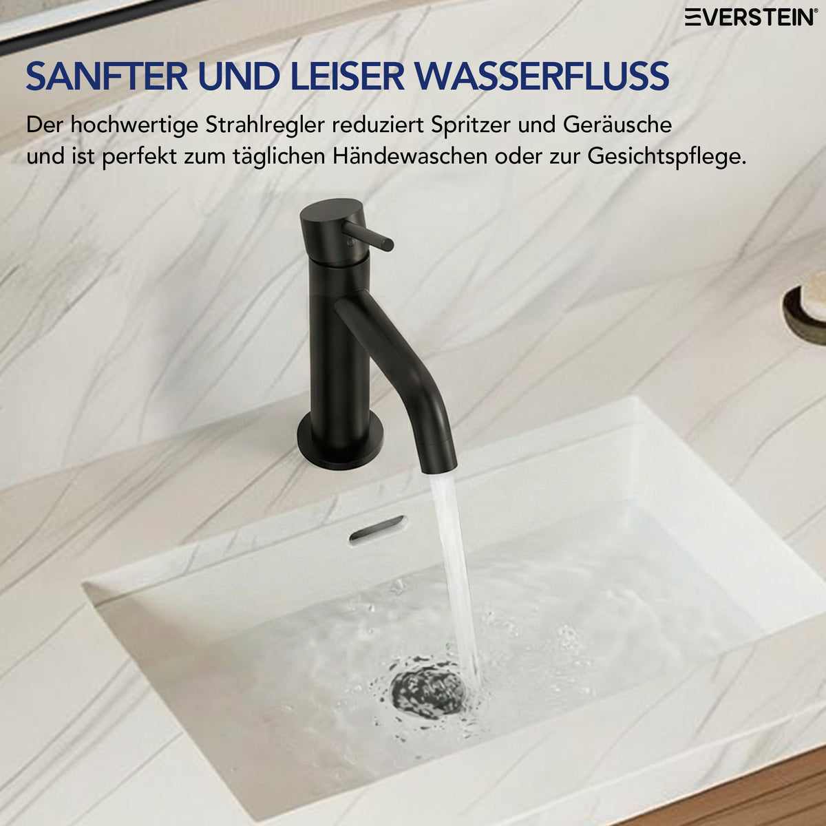 EVERSTEIN Wasserhahn Bad Waschtischarmatur: Pop-up, Messing, Ablauf (SFS-5001)