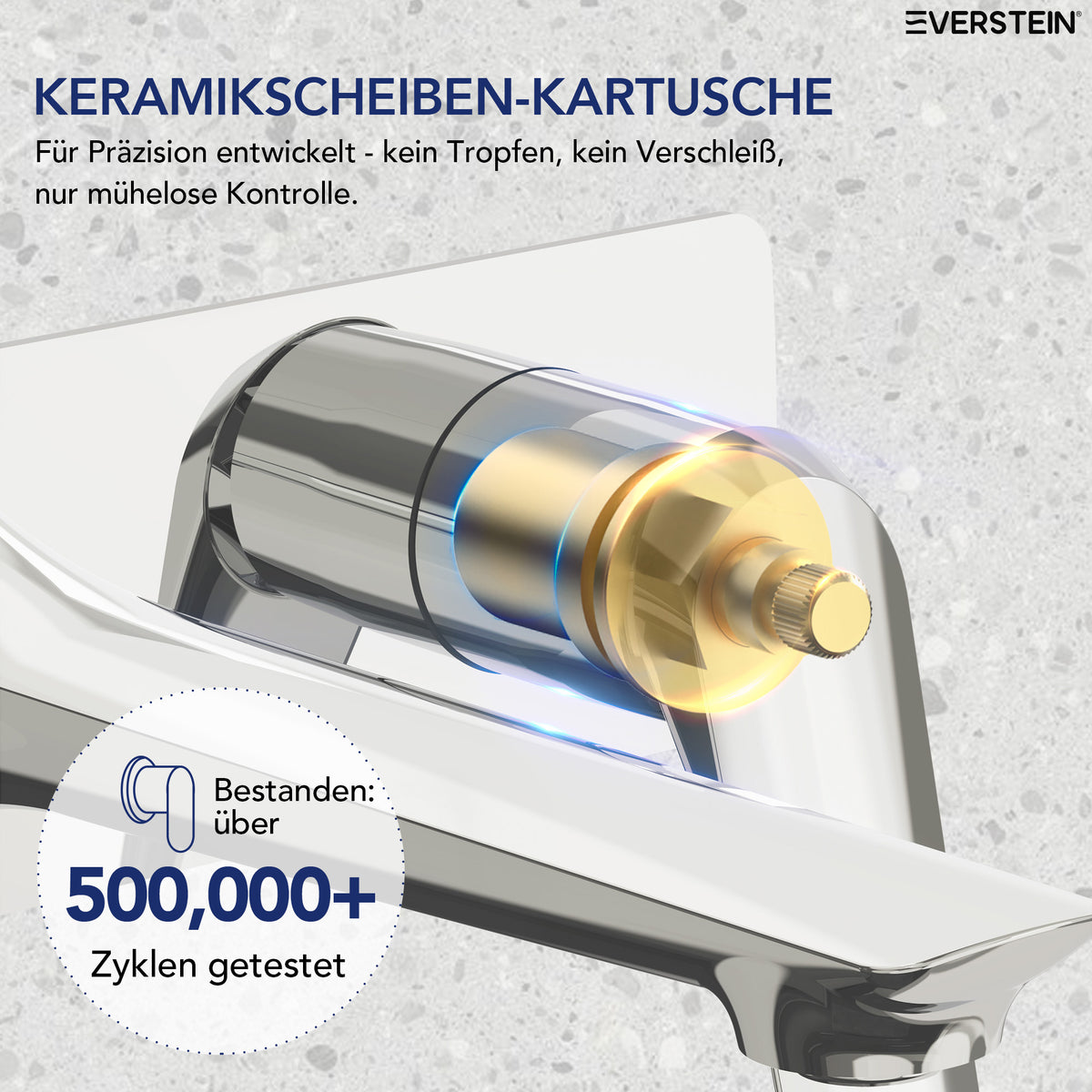 EVERSTEIN Unterputz-Waschtischarmatur, Wasserhahn Bad mit Pop-up (SFS-1284)