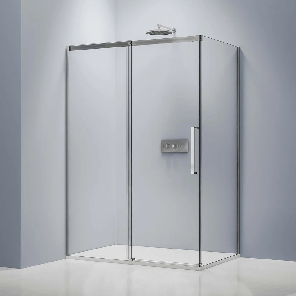 EVERSTEIN Bypass Double Sliding Shower Door with Return Panel