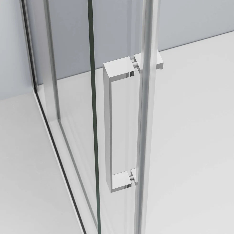 EVERSTEIN Bypass Double Sliding Shower Door with Return Panel